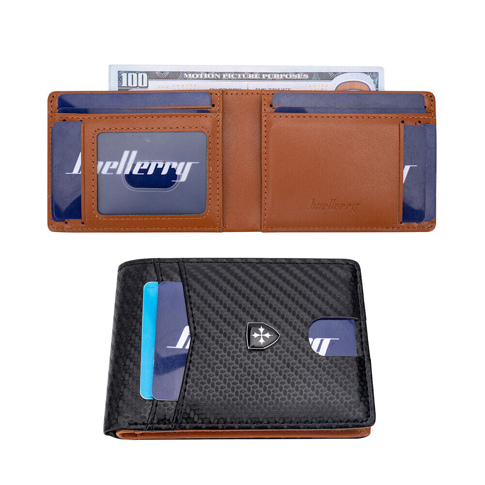 Men's RFID Blocking Wallet Slim Bifold – Minimalist Leather Card Holder for Front Pocket | Stylish & Secure Gift for Anniversary, Birthday, Christmas