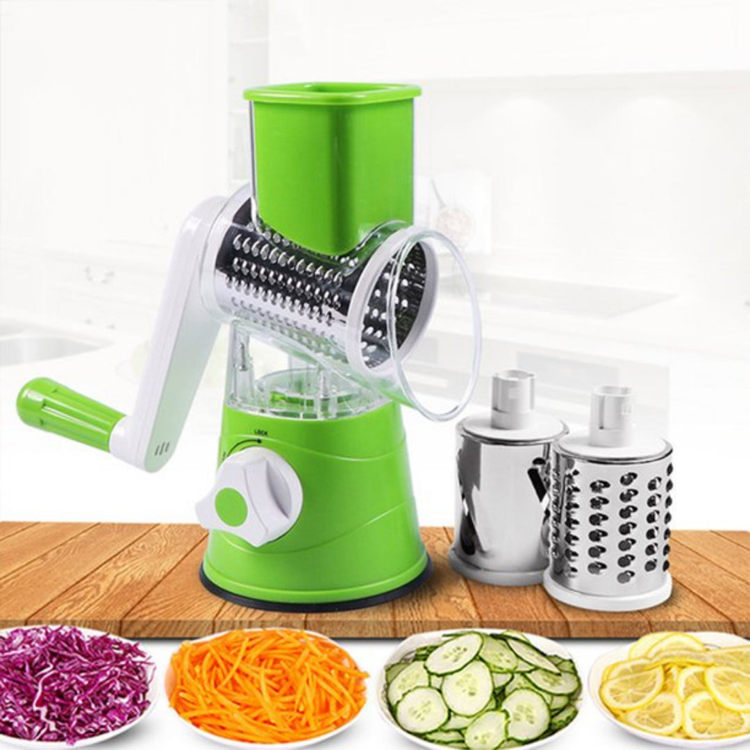 Manual Rotary Cheese Grater with Handle Washable Rotating Blade Round Grinder Slicer Kitchen Utensils Plastic Rack Set Shelf