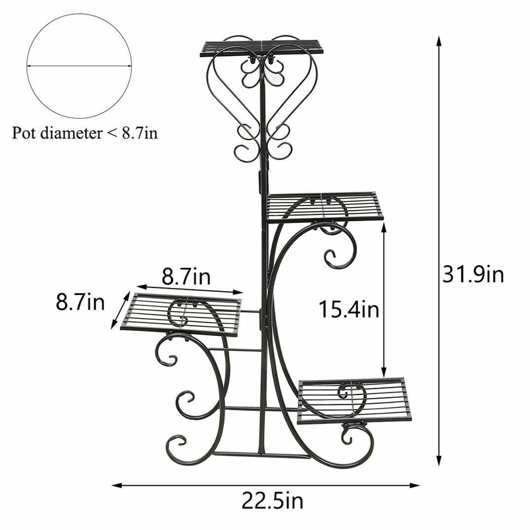 Thick Multi Tier Metal Plant Stand Display Bonsai Shelf Home Garden Patio Room