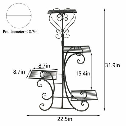 Thick Multi Tier Metal Plant Stand Display Bonsai Shelf Home Garden Patio Room
