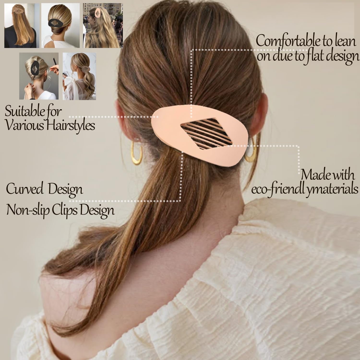 Simple Elegant Duckbill Hair Clip,Duckbill Hair Clips for Women, Strong No-Slip