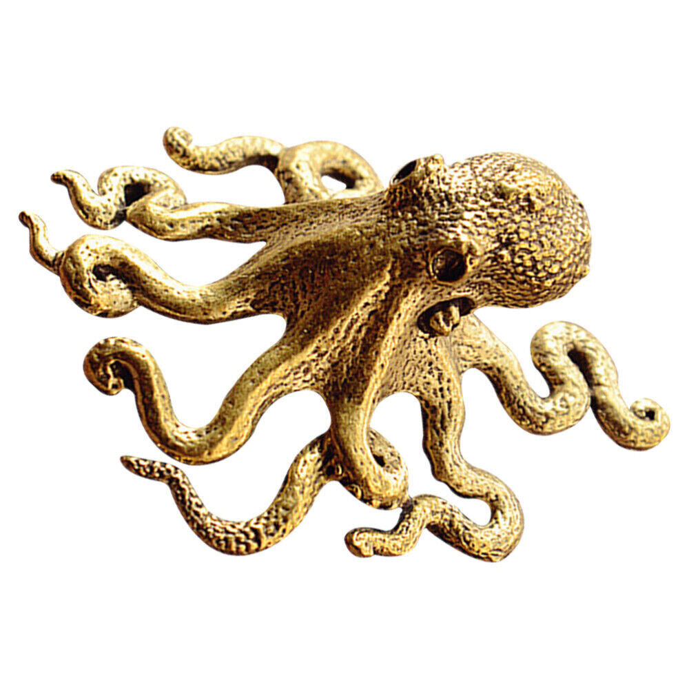 USA Brass Octopus Sculpture Wild Sea Life Figurine Housewarming Gift Decoration