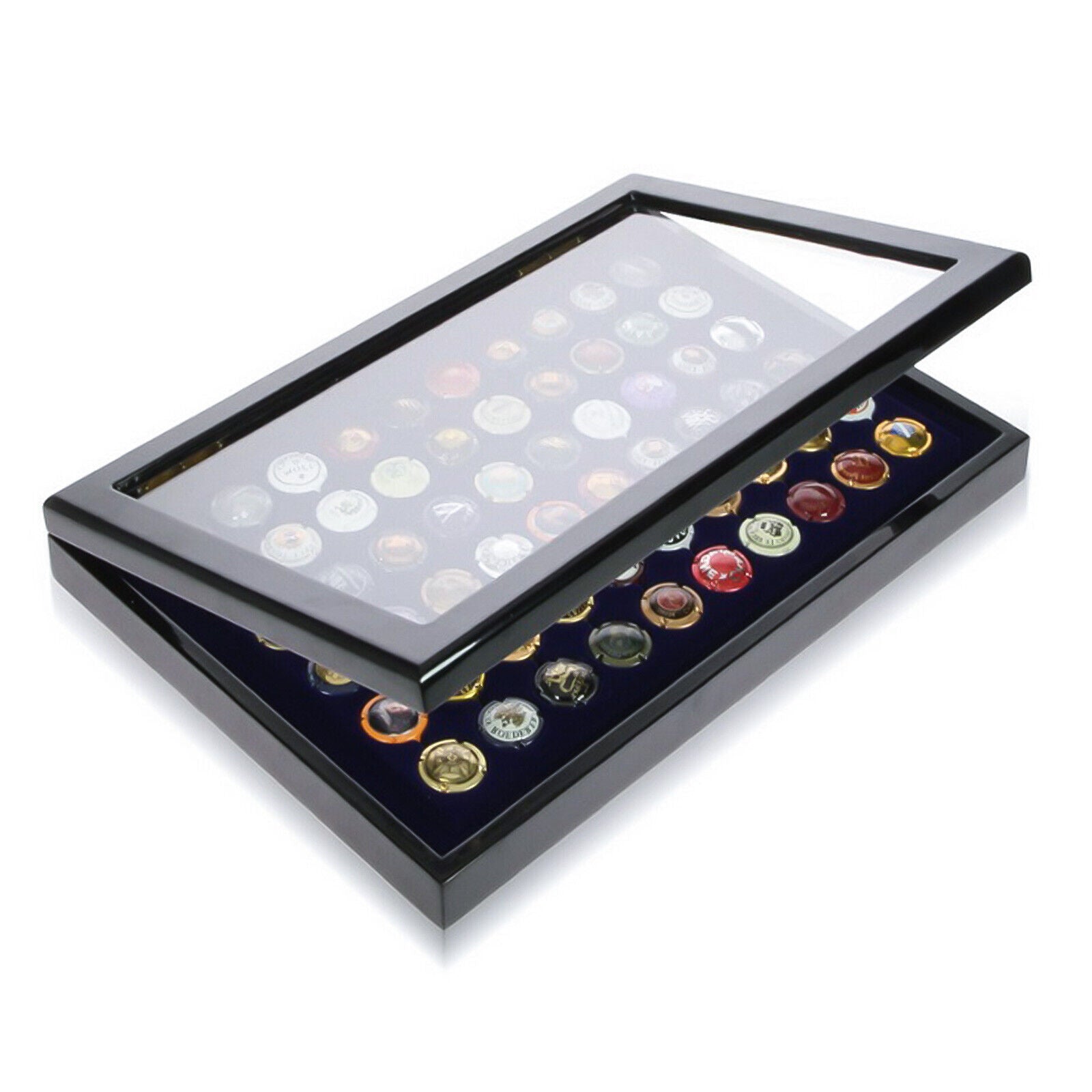 100 Slots Jewelry Ring Display Organizer Tray Holder Earrings Storage Boxes Case