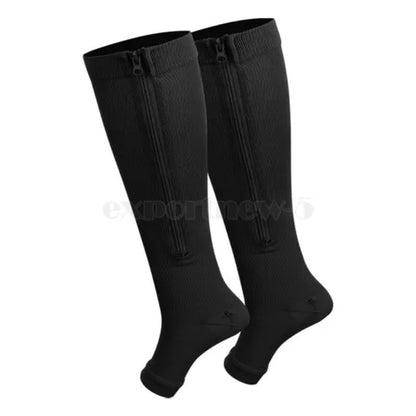 tame impala leg warmers Zipper Medical Compression Support Socks Knee High Open Toe Compression Socks Zip-Up Open Comfort Fit Womenswear Breathable