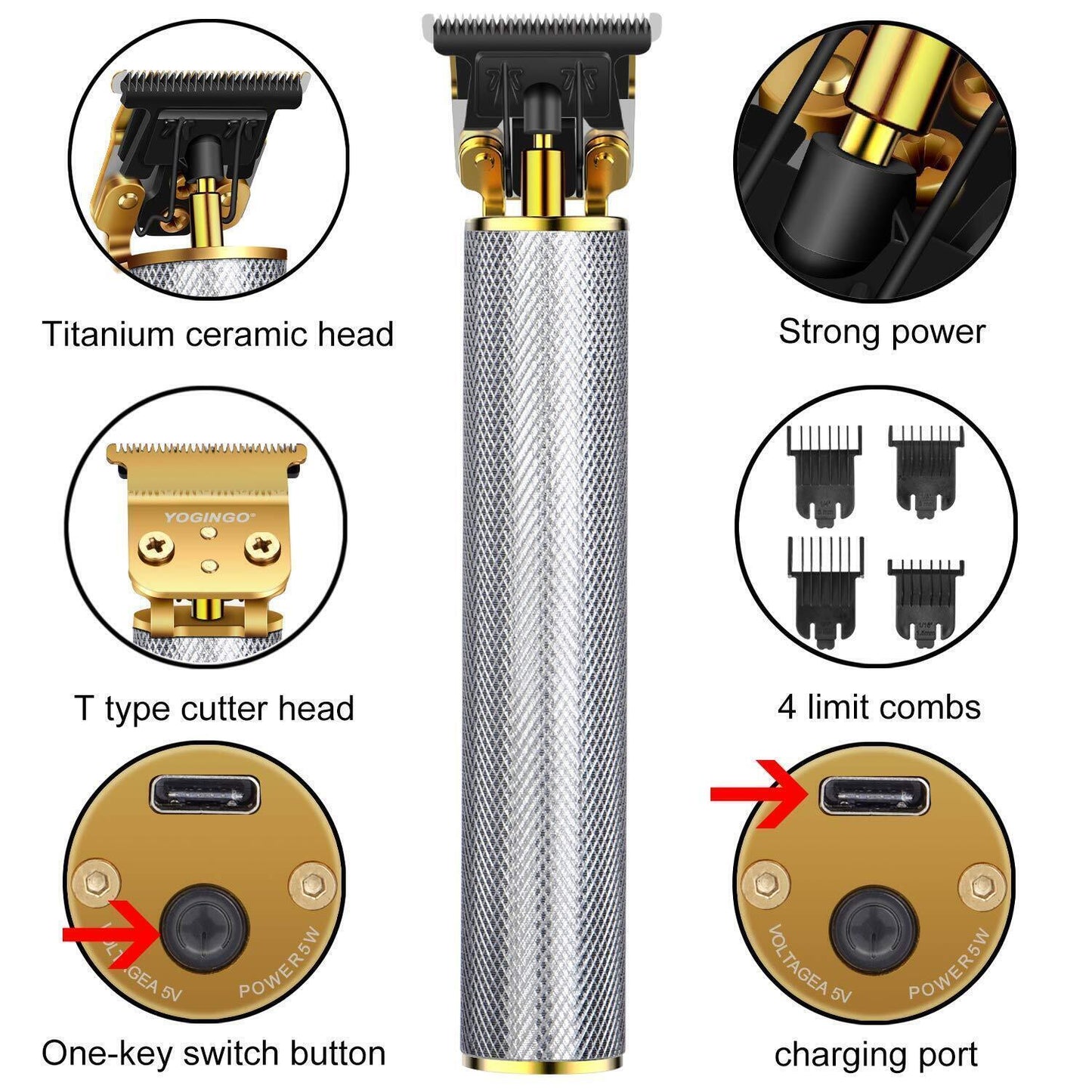 Barber Essential: Professional Cordless Hair Clippers & Beard Trimmer – Precision Shaver for Fades, Line-Ups & Home Cuts | TikTok Grooming Find