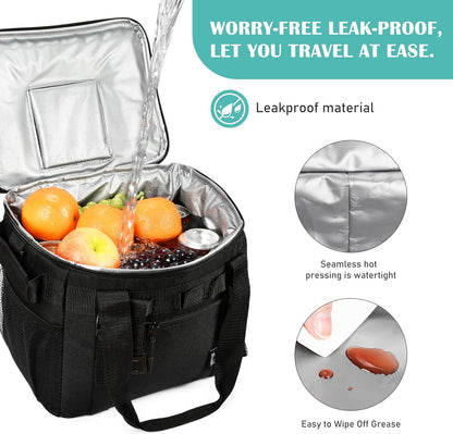 Tirrinia Large Insulated Cooler Bag - Outdoor Leakproof Cooler Tote for Men