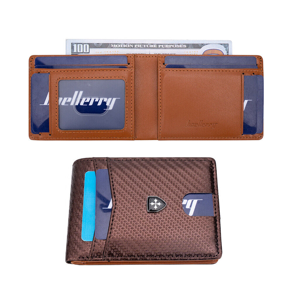 Men's RFID Blocking Wallet Slim Bifold – Minimalist Leather Card Holder for Front Pocket | Stylish & Secure Gift for Anniversary, Birthday, Christmas