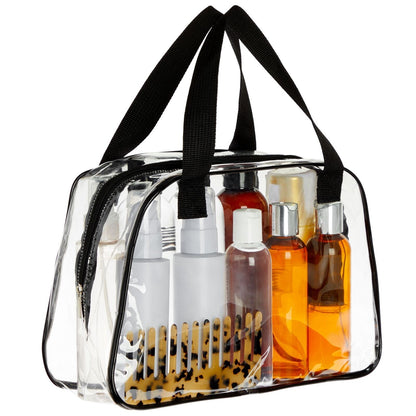 Stadium Approved Clear Tote Bag 11x4x7 – Transparent Handbag w/ Handles, Zipper & Waterproof PVC for Concerts, Sports, Beach, & Travel