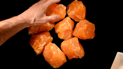 ORANGE CALCITE 4"-5" 2 Lb Large Rock Mineral Specimen Healing Crystal Kidz Rocks