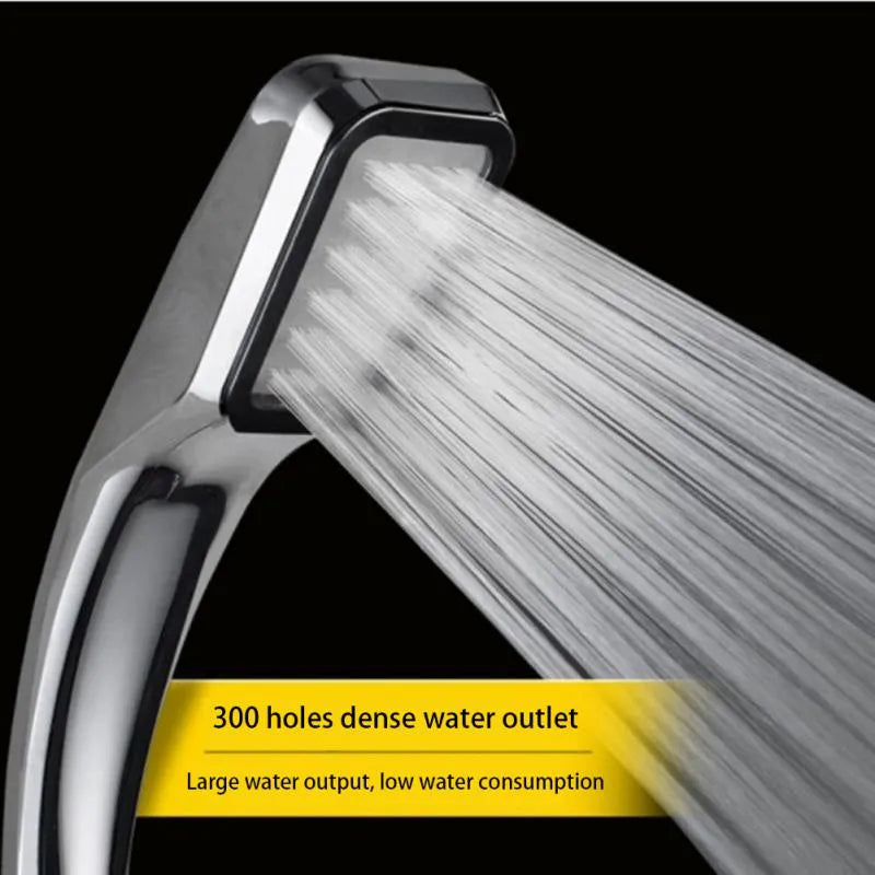 300 Holes High Turbo Pressure Bathroom Shower Head Powerful Water Saving Filte