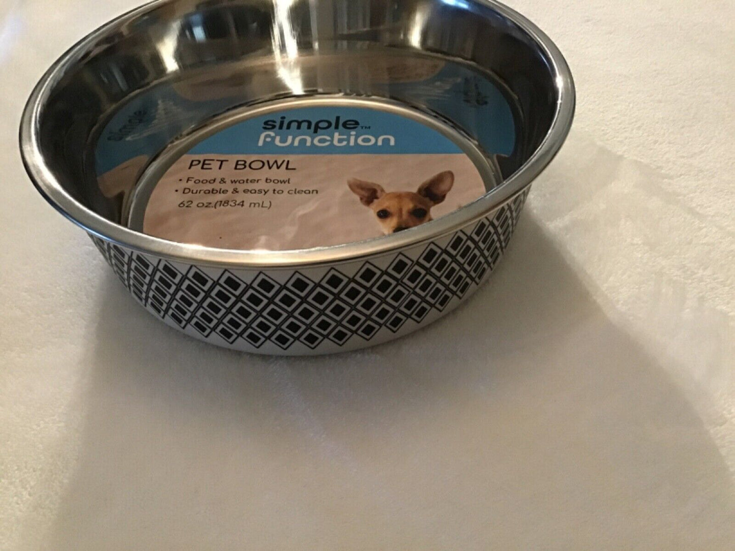 Simple Function Dog Food Water Bowl No Tip Stainless Steel Pet Bowl No Skid Spil