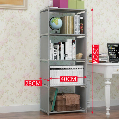 Book Cabinet Rack 4-Tier Bookcase Shelving Storage Organizer Bookshelf Stand