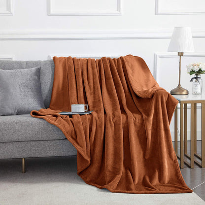 Large Faux Fur Fleece Blanket | 400 GSM Reversible Throw | Super Soft, Warm Sofa Bed Blanket | Anti-Pilling, Washable Polyester for Cozy Comfort