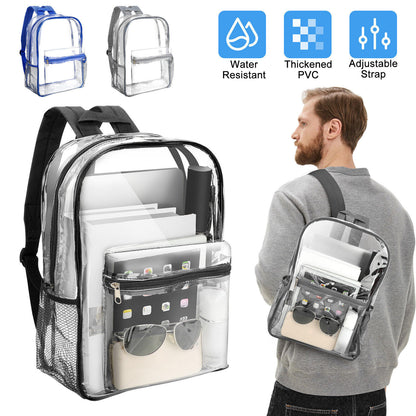 Heavy Duty Clear Backpack Waterproof Transparent Sling Bag See through Book-Bag