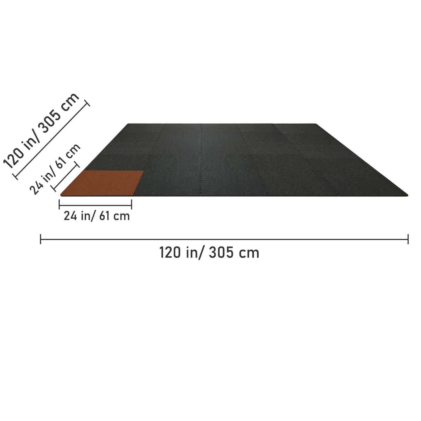 6/12/25 Pack Exercise Floor Mat Interlocking Tiles Foam W/ 24 X24 X 0.5''