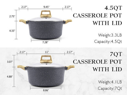 complete cookware 21 pcs set - Ultra Non-Stick Granite Pots and Pans, Induction Compatible, PFOS & PFOA-Free, Easy to Clean, Works on All Stovetops