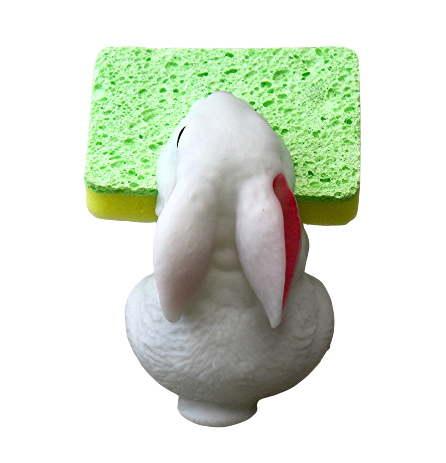 Bunny Rabbit Sponge Holder W/ Sponge Fun Kitchen Counter Organizer Novelty Gift