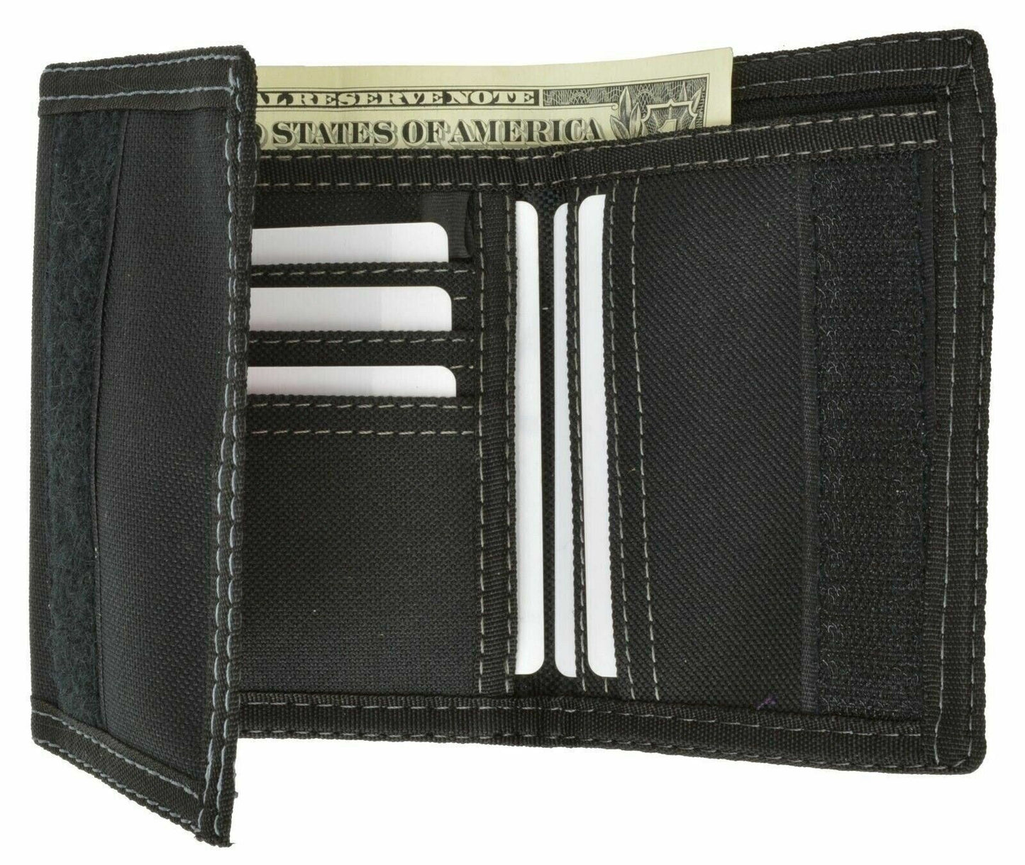 Men'S Tri-Fold Black Chain Wallet Motorcycle Rider Trucker Biker Wallet New