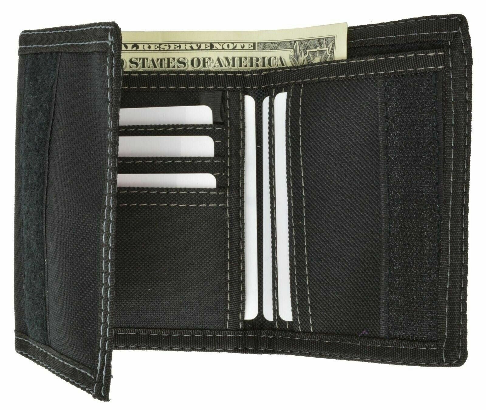 Men'S Tri-Fold Black Chain Wallet Motorcycle Rider Trucker Biker Wallet New