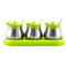 Seasoning Box with Lid, Spice Box Stainless Steel Glass Seasoning Jar Creative