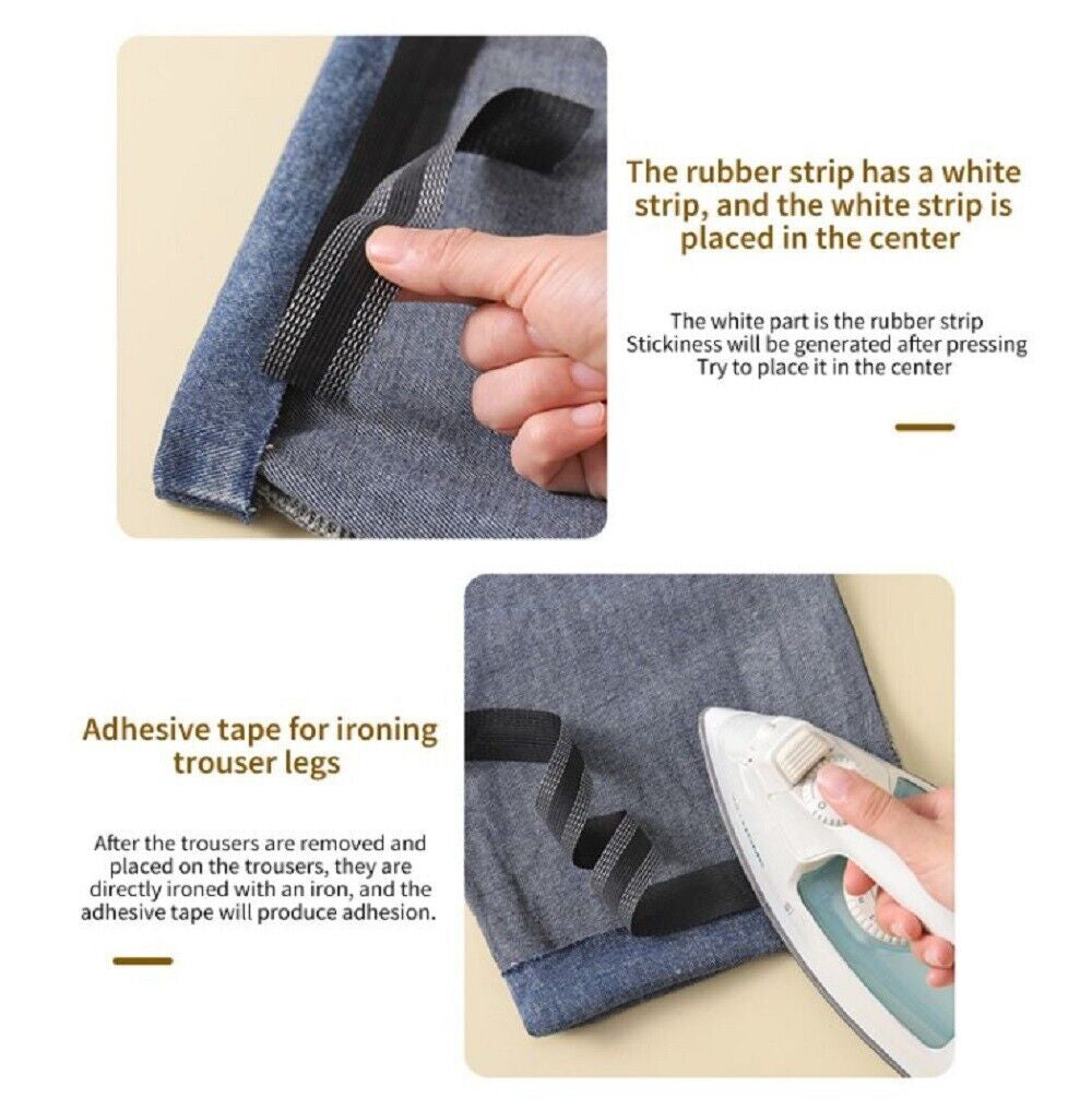 DIY 10M Iron-On Hemming Tape – No-Sew Clothing Repair Solution for Pants, Skirts, Dresses & Curtains – Self-Adhesive Fabric Fusing Tape for Easy Fixes