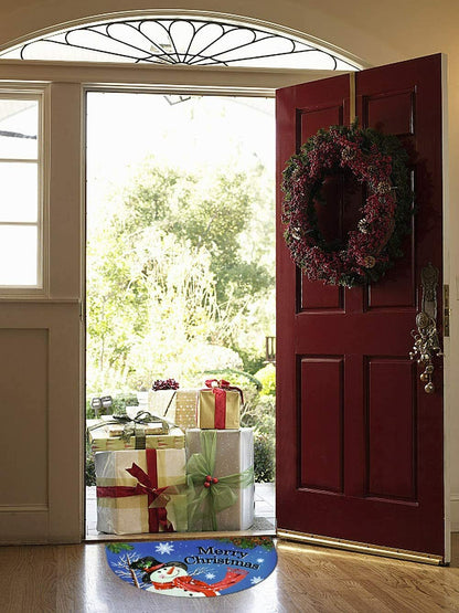 Half round Rubber Door Mat, Decorative Indoor Outdoor Non Slip Front Door Mat