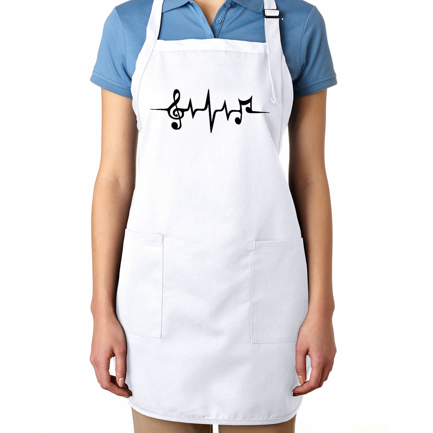 Music Note Beat Apron Kitchen Cooking Cook Barking Grill Pocket Home Chef Gift