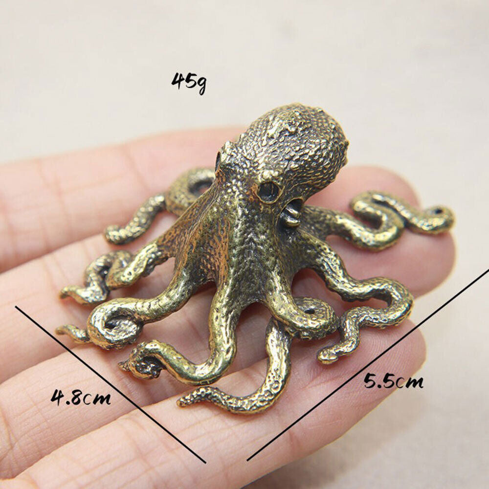 USA Brass Octopus Sculpture Wild Sea Life Figurine Housewarming Gift Decoration