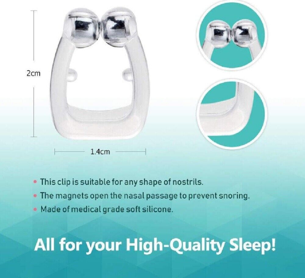 4-Pack Magnetic Anti-Snore Nose Clips – Silicone Snoring Aid for Better Sleep