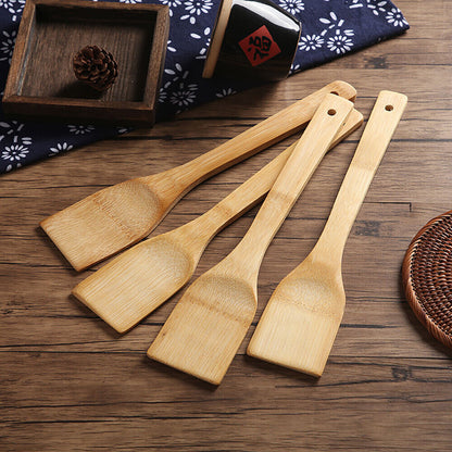 Aesthetic Kitchen Bamboo Wooden Utensils – Set of 2/4/6 Eco-Friendly Spatula, Spoon & Cooking Tools for Home Chefs & Meal Prep