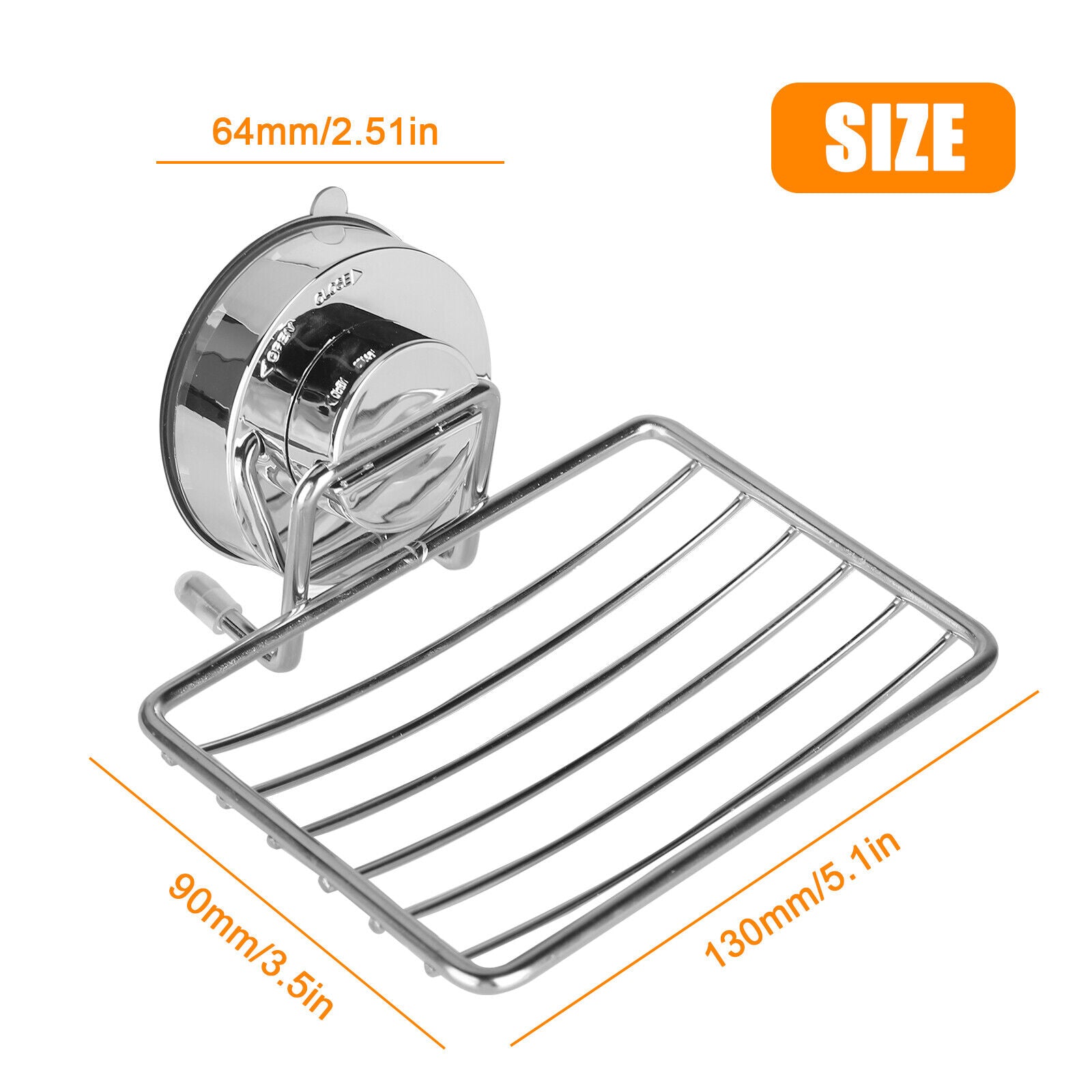 Stainless Steel Soap Dish Mounted Wall Holder Bathroom Shower Basket Storage Box