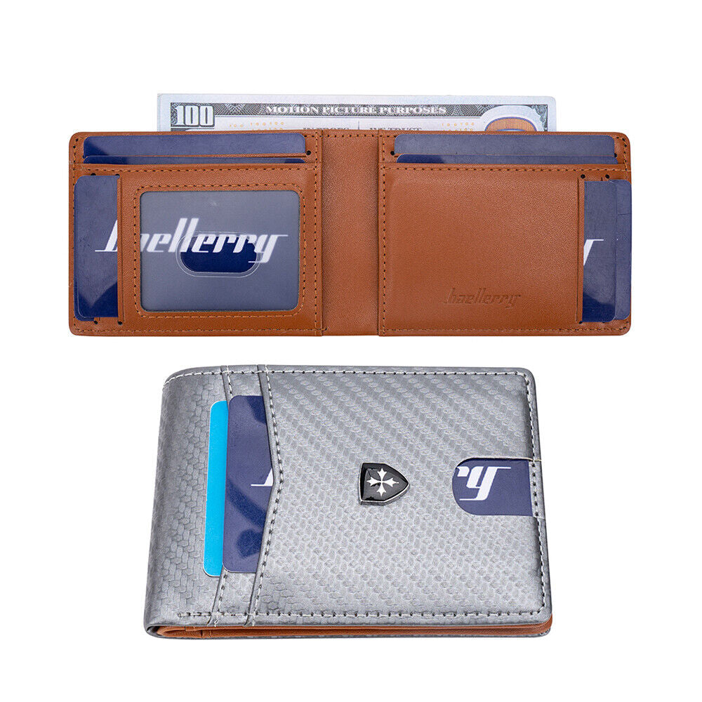 Men's RFID Blocking Wallet Slim Bifold – Minimalist Leather Card Holder for Front Pocket | Stylish & Secure Gift for Anniversary, Birthday, Christmas