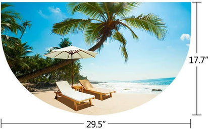 Half round Rubber Door Mat, Decorative Indoor Outdoor Non Slip Front Door Mat