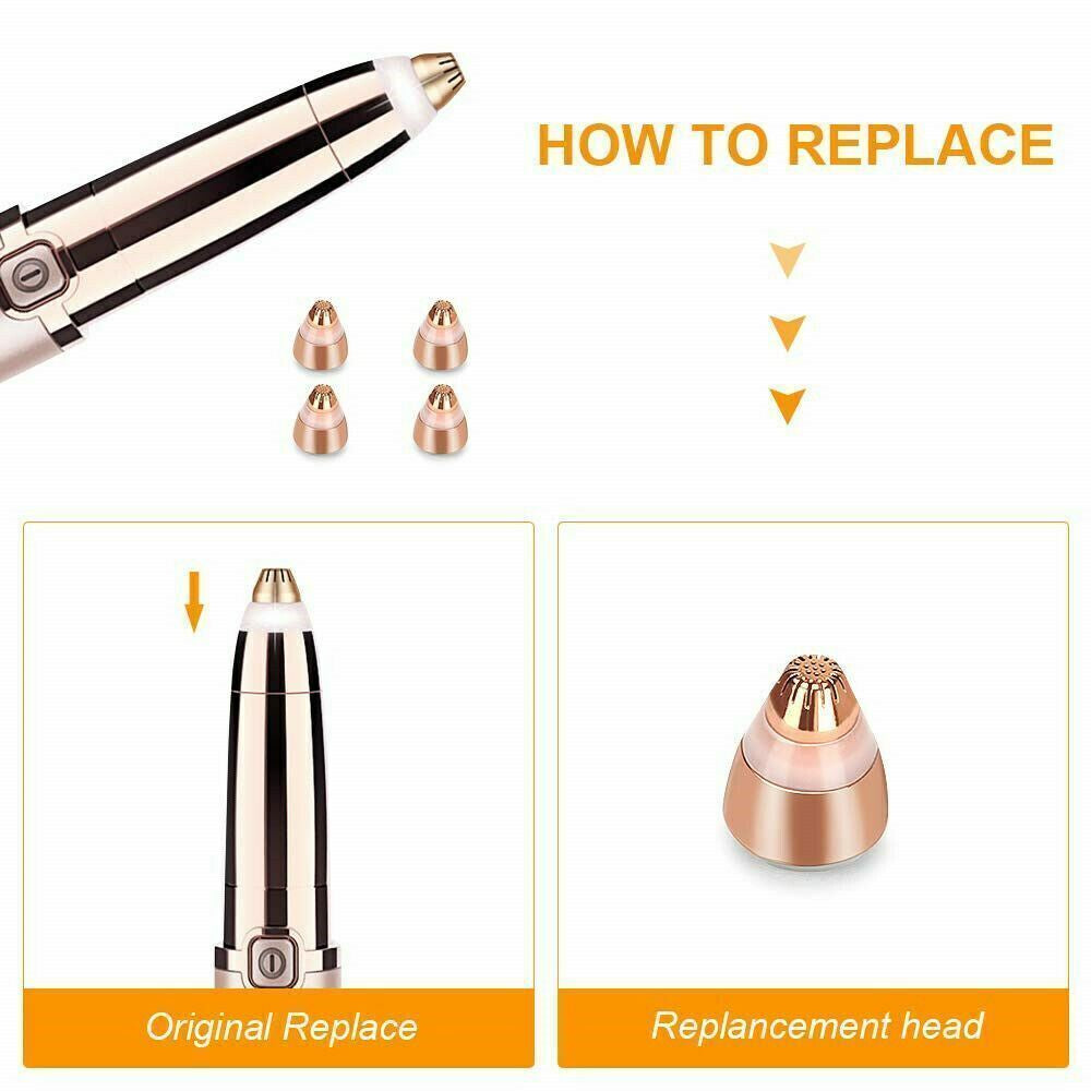 4Pcs Eyebrow Trimmer Hair Remover Replacement Heads for Finishing Touch Flawless