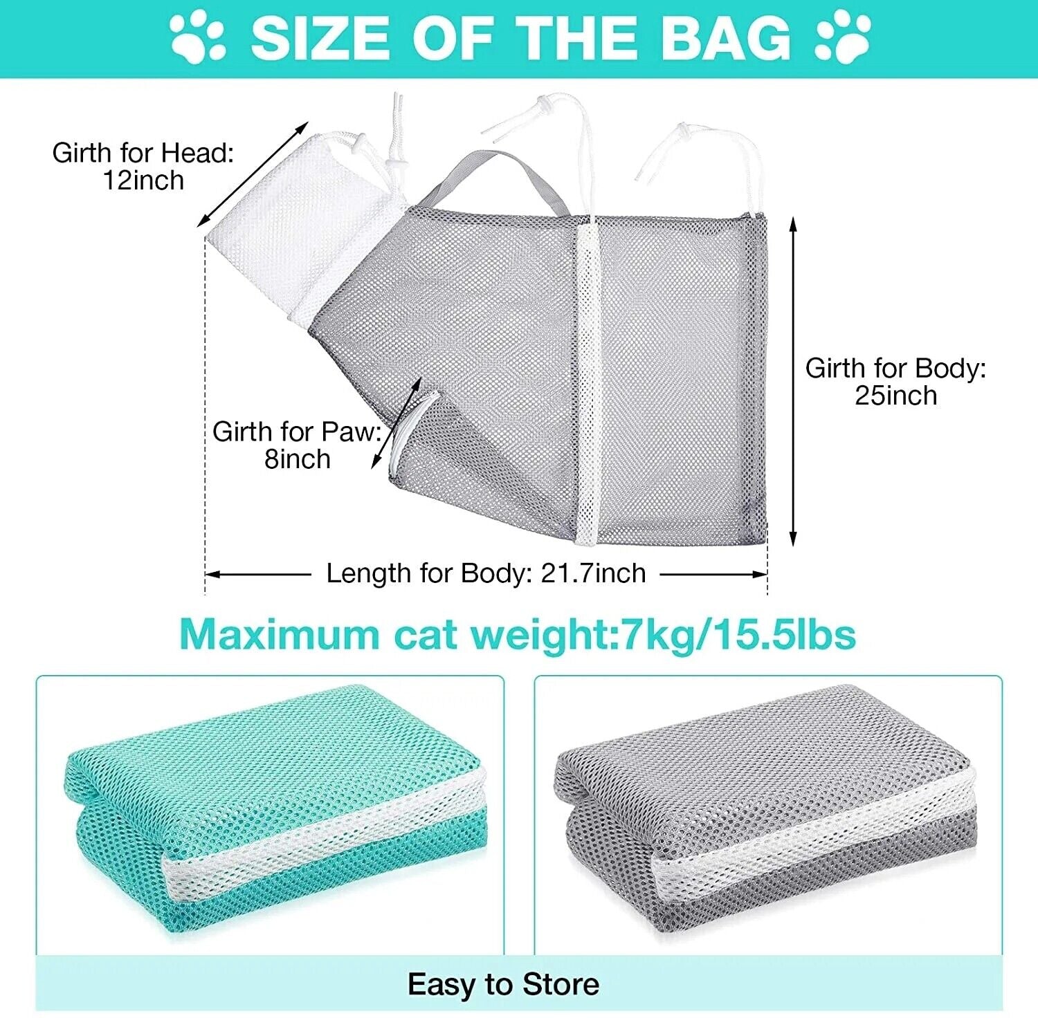 Pet Nail Cat Bathing Bag Puppy Cleaning Shower Bag Grooming Bag for Bathing Anti-Scratch