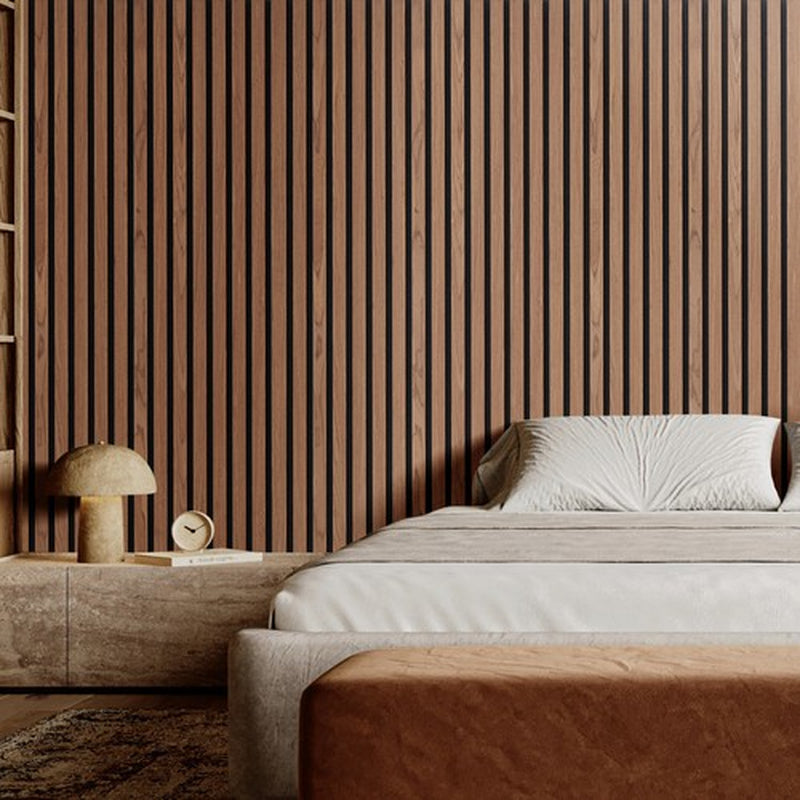 VEVOR Wood Slat Acoustic Panels 7.9 X 94.5 in for Modern Wall Decor Walnut