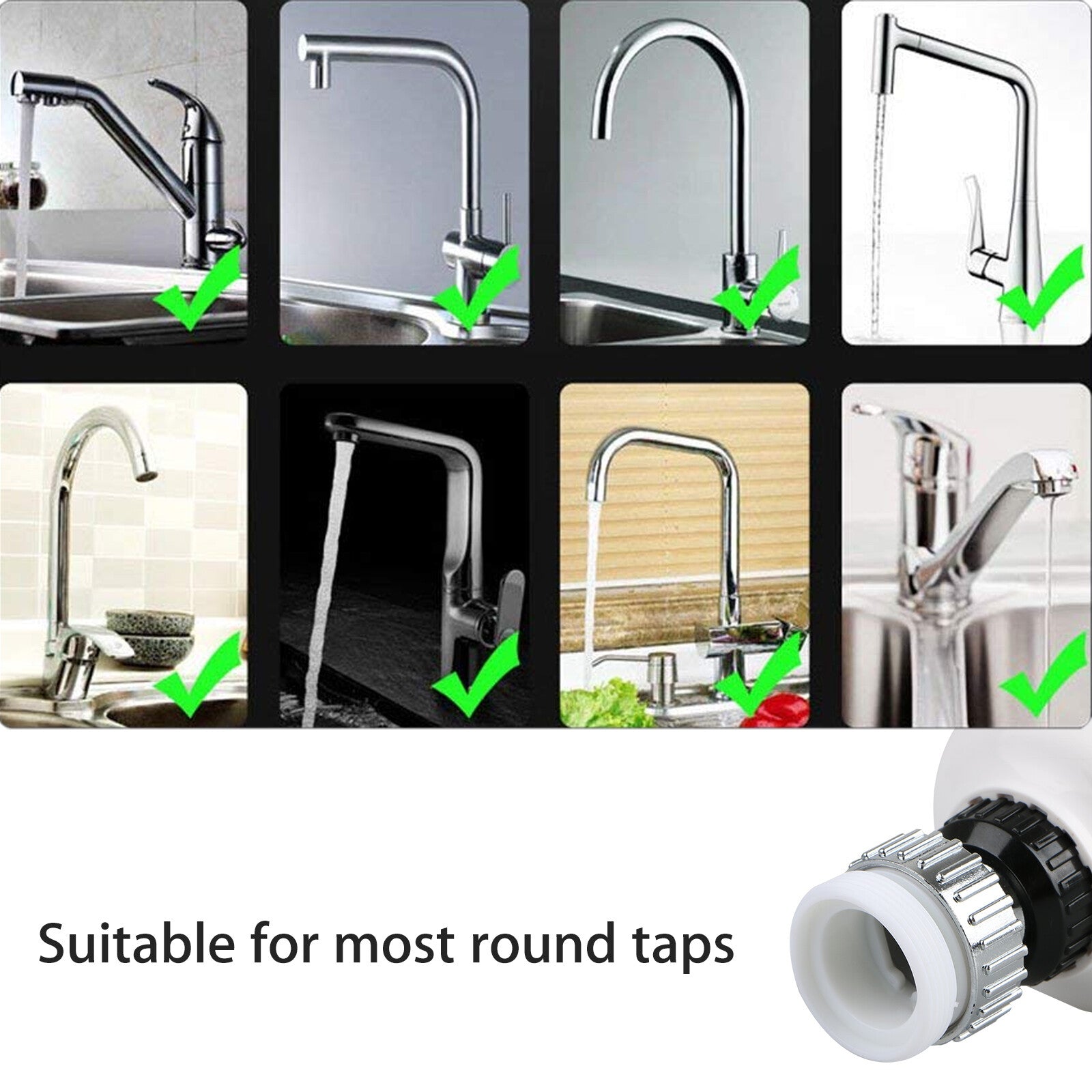 Faucet Water Filter System Kitchen Sink Bathroom Tap 360° Rotating 3 Spray Modes