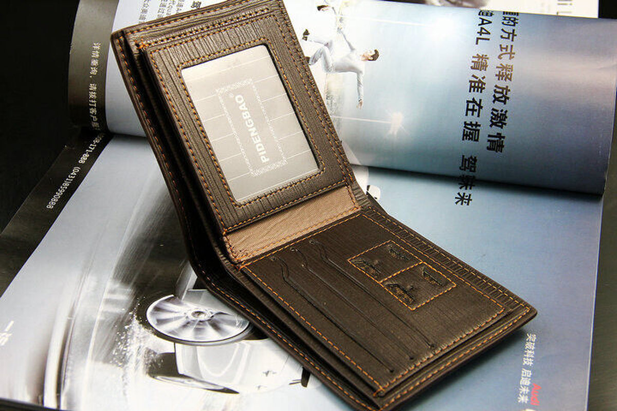 Men’s Fashion Bifold Leather Wallet – Slim ID & Credit Card Holder, Billfold Clutch Purse | Minimalist EDC Gift for Him