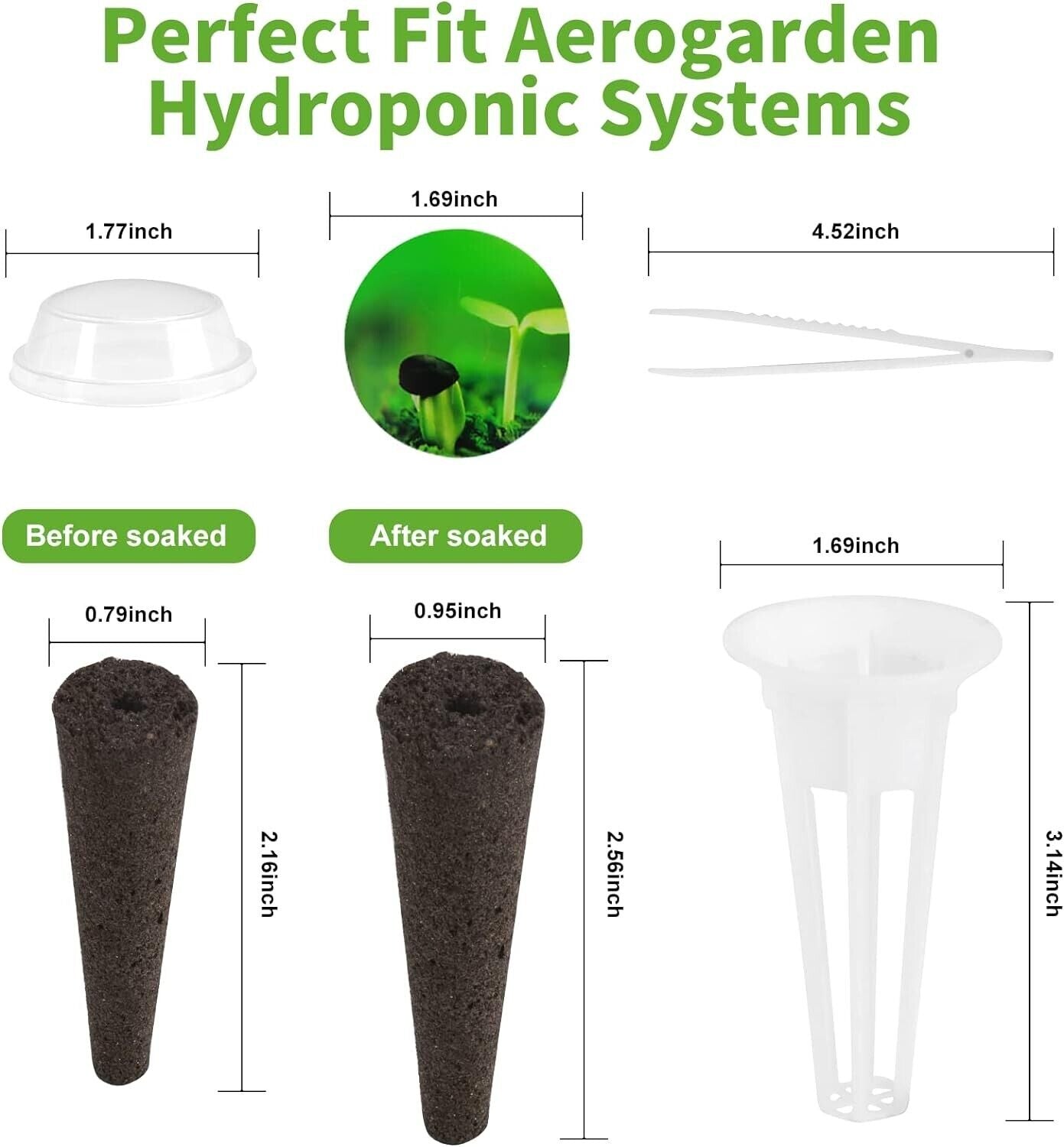 121PCS Indoor Hydroponic Garden Kit with Grow Sponges, Baskets, Domes & Labels for Fresh Herbs, Veggies & More, Easy to Use!