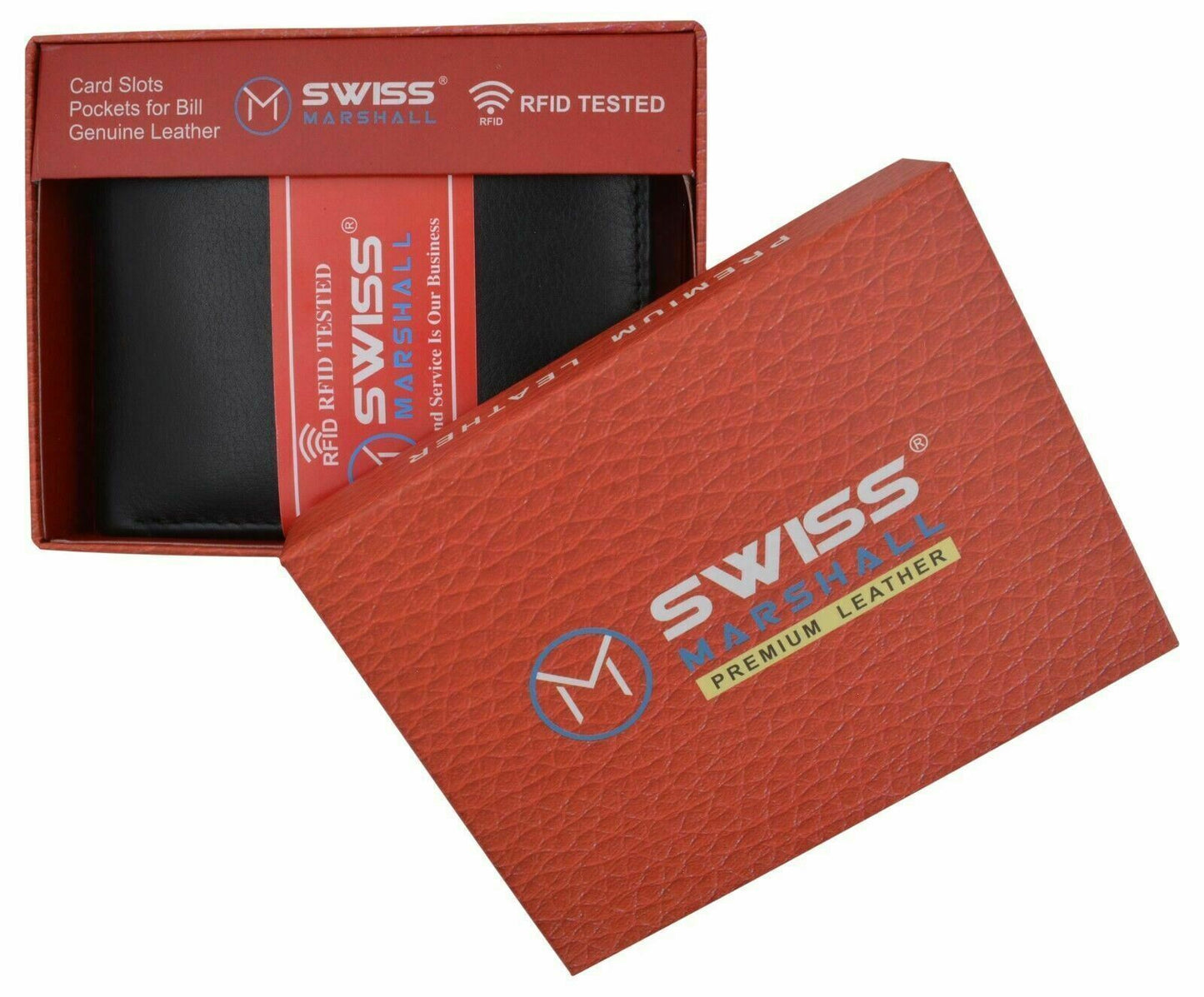 Genuine Leather Minimalist Bifold Wallets for Men RFID Blocking Slim Mens Wallet