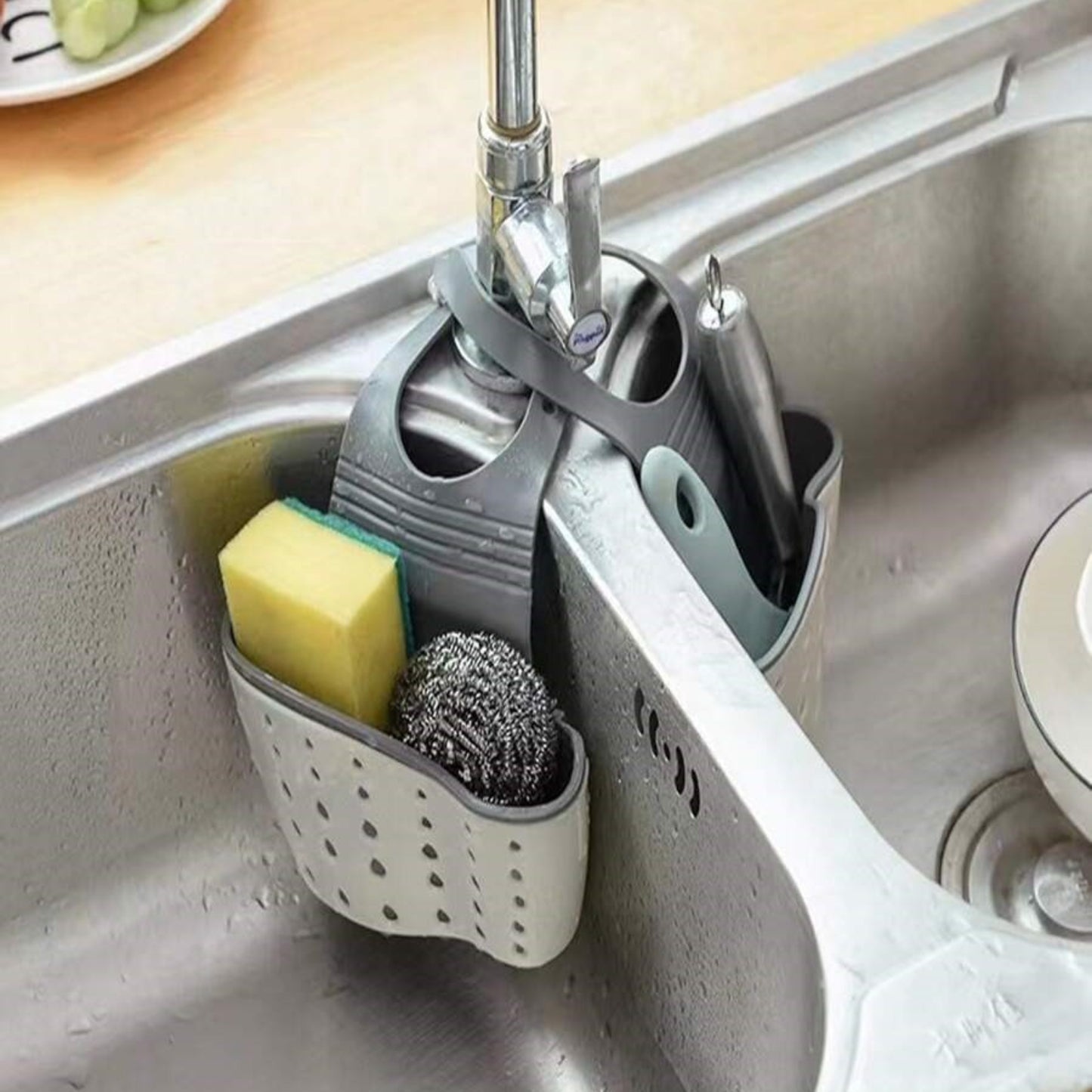 Sink Caddy Basket Kitchen Sink Sponge Holder Shower Caddy Soap & Brush Holder