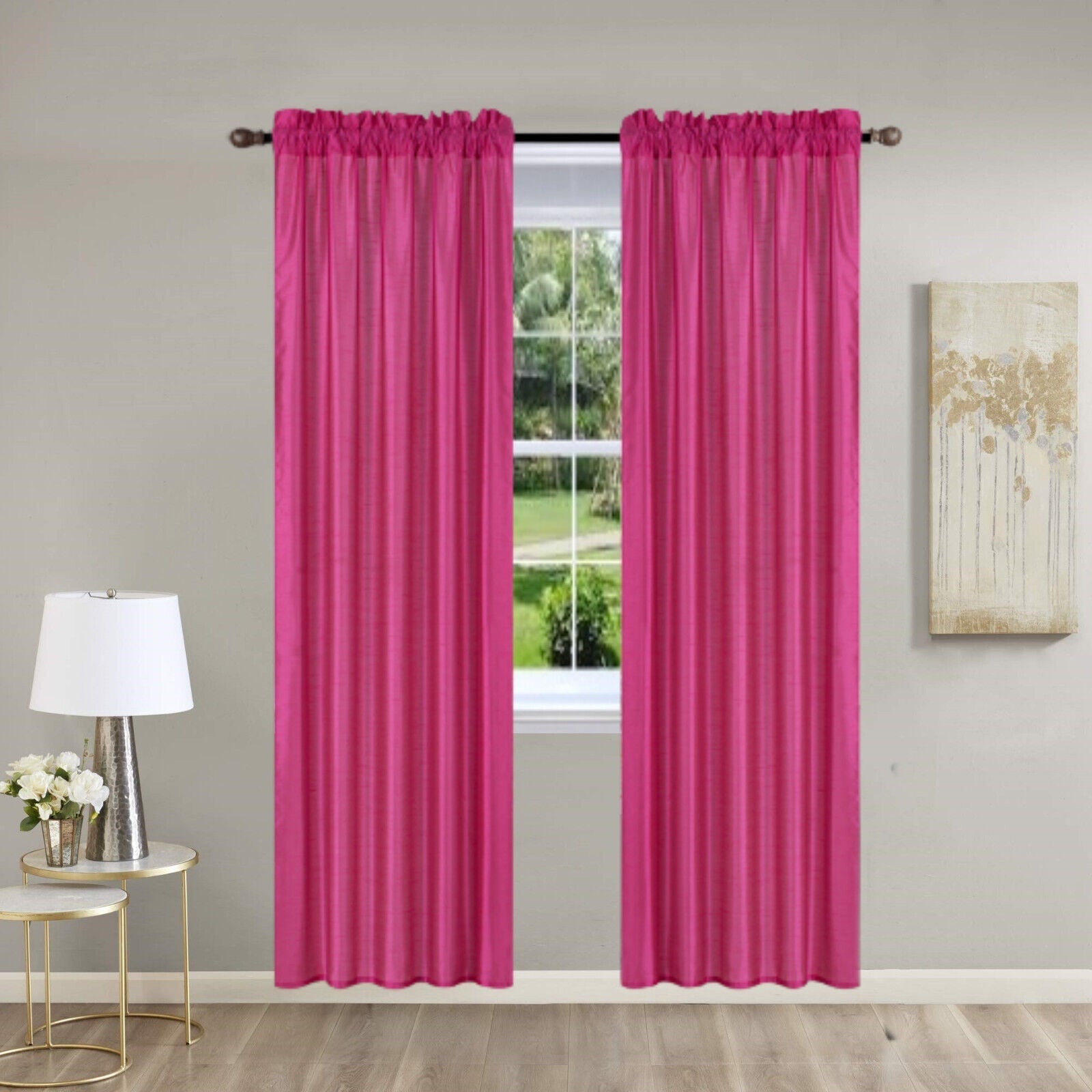 Pinch Pleat Curtain Panels 2 Pack Unlined Rod Pocket Window Sheer & Light, Fits 2” Rod, Non-Blackout Home Decor Upgrade