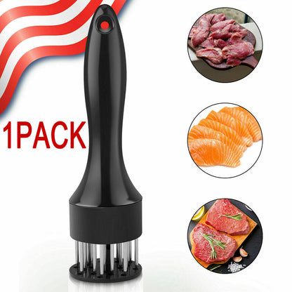 Meat Tenderizer Tool 21-Pin Stainless Steel Blades - Tender & Juicy Meat, Quick Marinade, Safe Cover, Easy to Use & Clean for Beef, Chicken, 