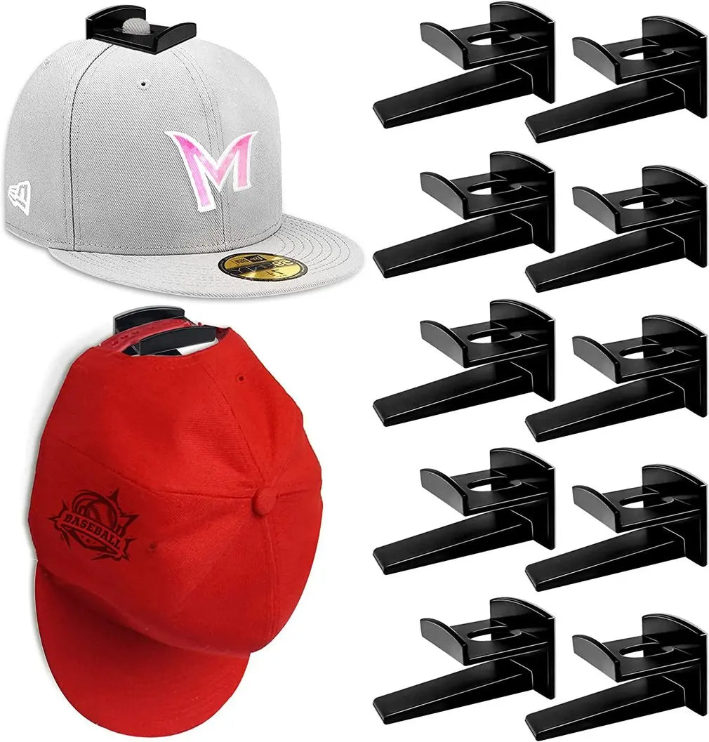 Baseball Cap Hat Rack Wall Door Hanger Holder Storage Organize 12 Hooks Adhesive