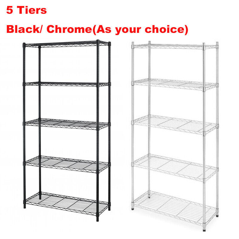 Wire Shelving Unit - Heavy-Duty Storage Shelves, Adjustable Metal Rack for Garage, Kitchen, Closet - 48"x18"x78", 500lb Capacity, Easy Assembly