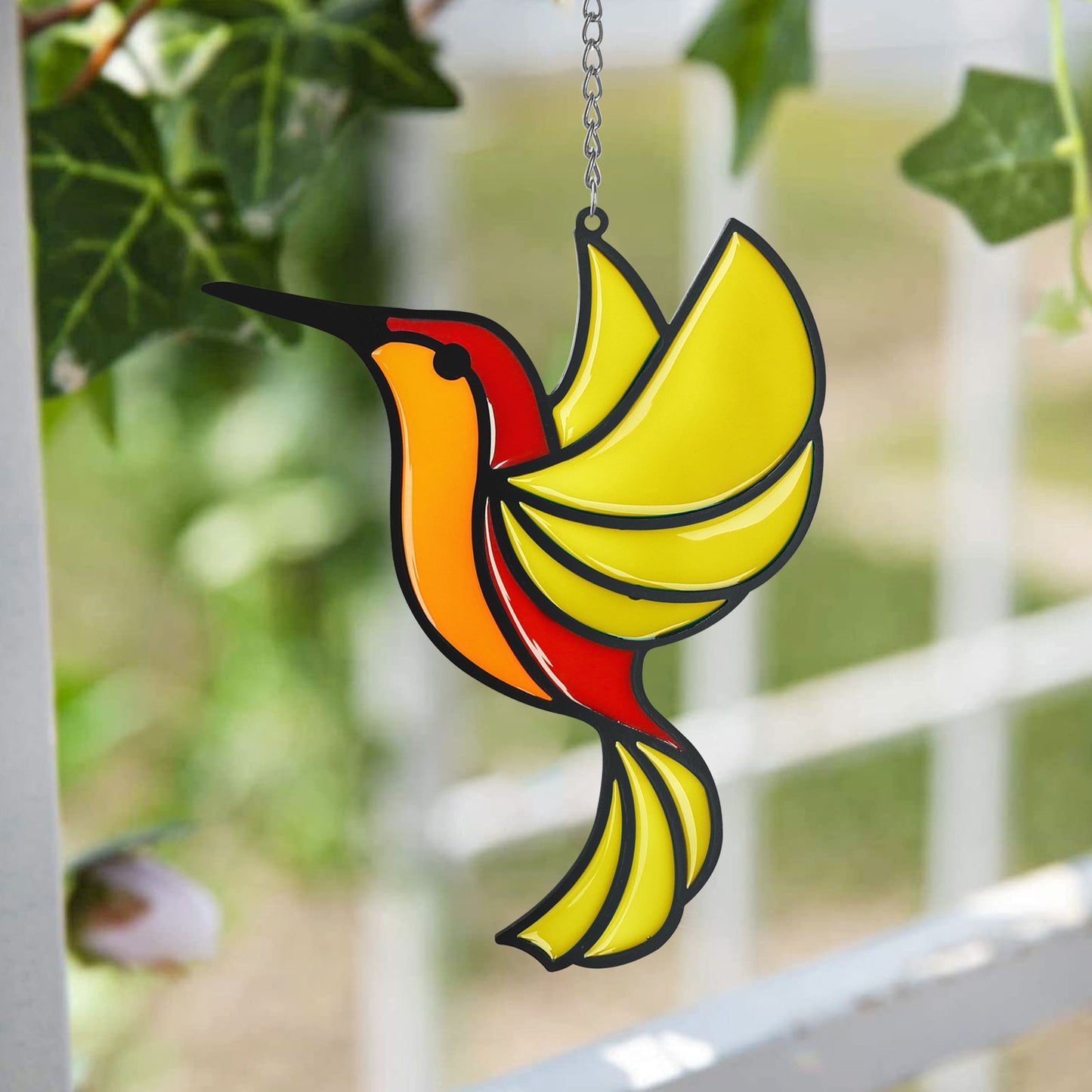 Hummingbird Suncatcher Stained Alloy Birds Garden Hanging Pendant Home Art Decor