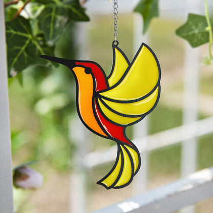Hummingbird Suncatcher Stained Alloy Birds Garden Hanging Pendant Home Art Decor