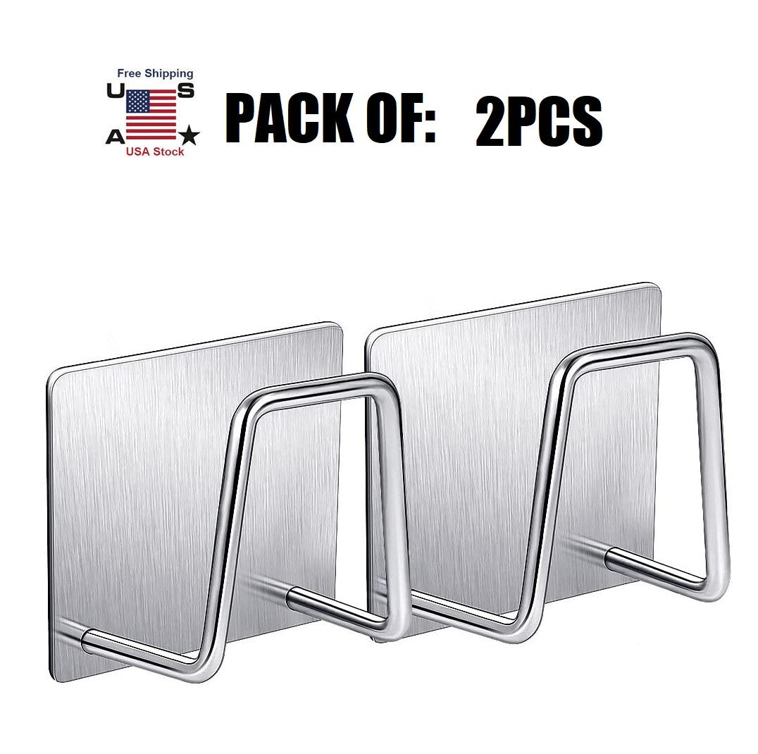 4Pcs Stainless Steel Adhesive Sponge Holder Sink Caddy for Kitchen Accessories