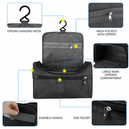 Travel Essential Waterproof Toiletry Bag – Shaving & Makeup Organizer for Travel, Gym, or Daily Use | Durable Wash Bag Case Must-Have