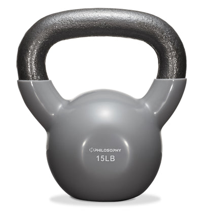 Vinyl Coated Cast Iron Kettlebell, 5 Lbs to 50 Pound Weights